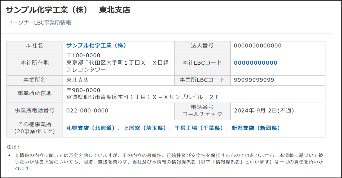 ユーソナーLBC事業所情報